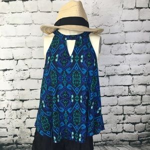 NWT Express Tank Top Sz Medium Blue pattern Hi-Lo